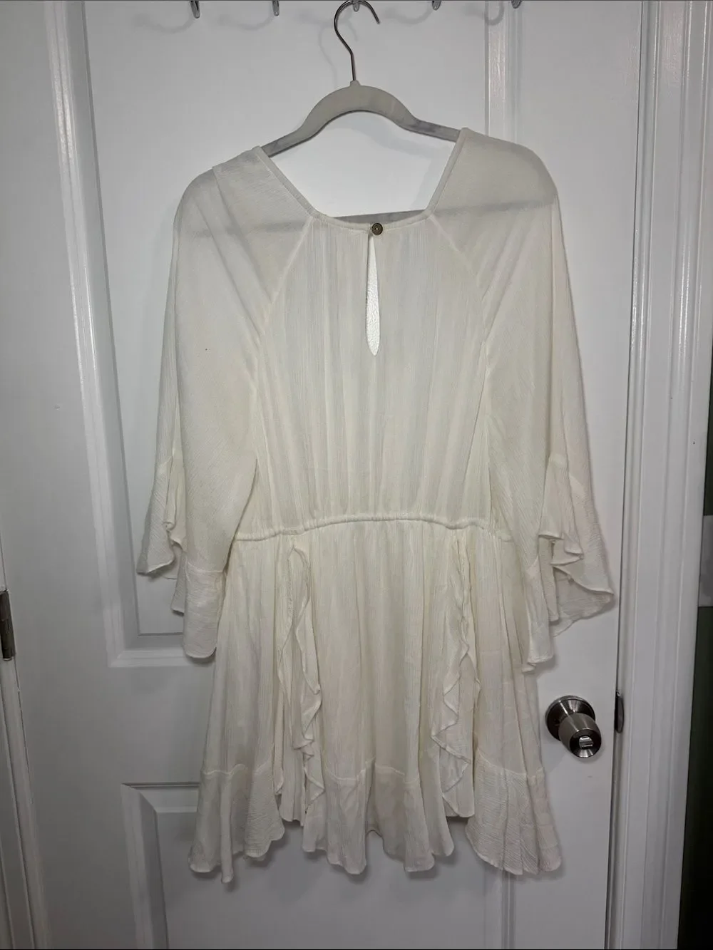 Free People Ivory Gauze Mini Dress